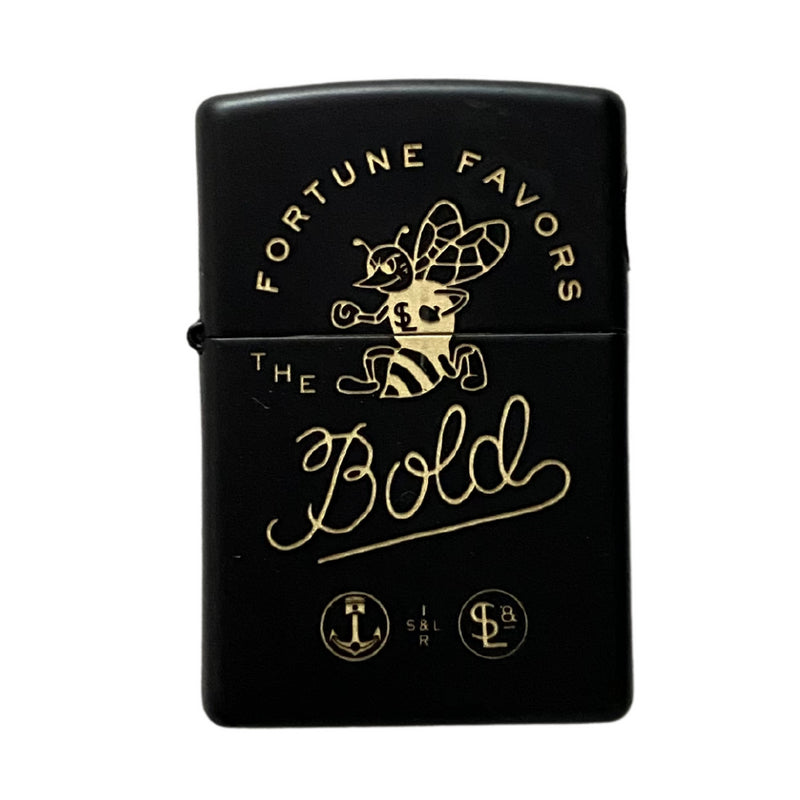 Iron & Resin x Slow & Low "Fortune Favors the Bold" Zippo Matte Black
